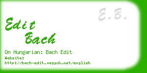edit bach business card